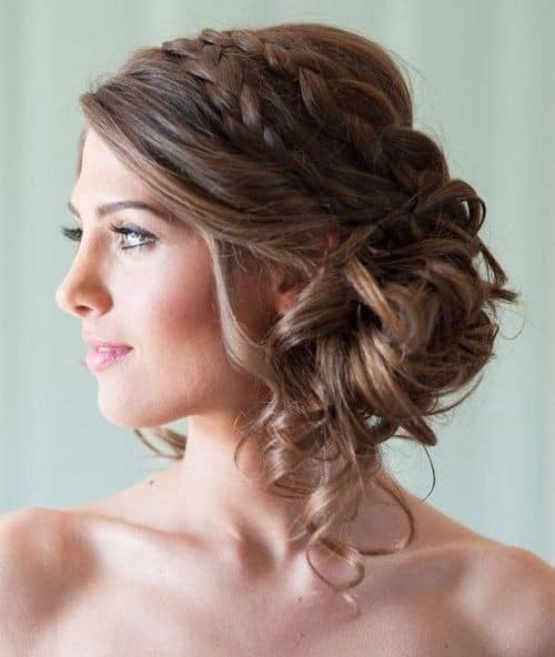 Braided Curly Side Bun