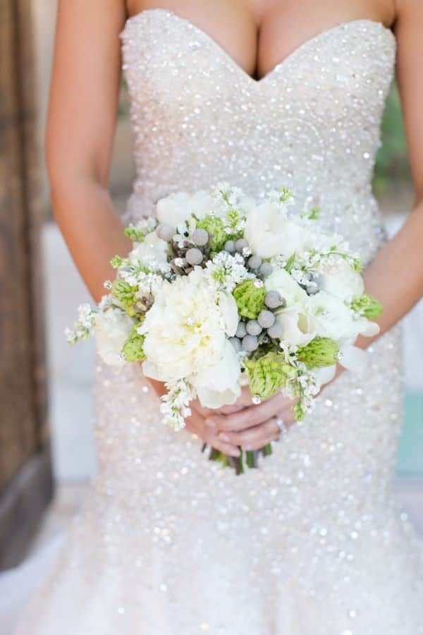 Winter white wedding dress