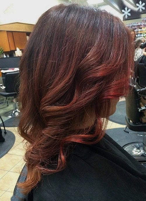 Black and Soft Red Curls