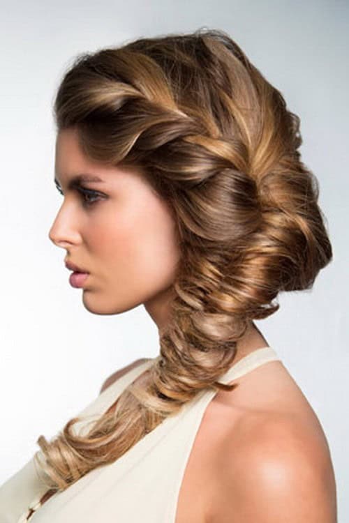 Side twist and fishtail braid