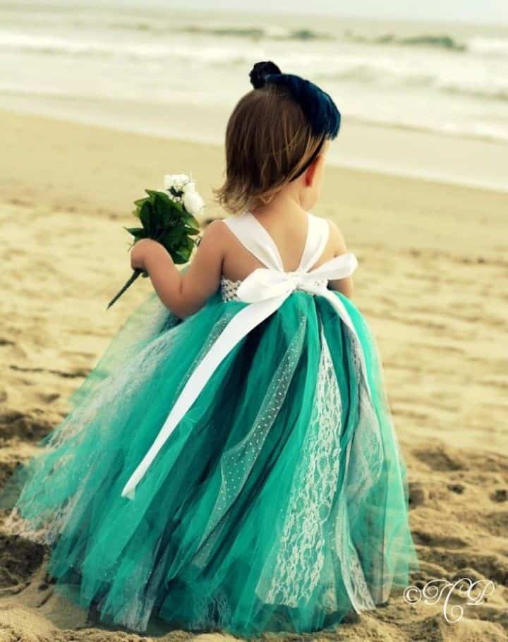 Teal flower girl’s dress