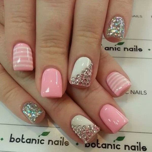 Pretty Pinks with Silver Glitter