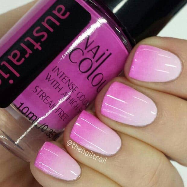 Pink Ombre Short Nails