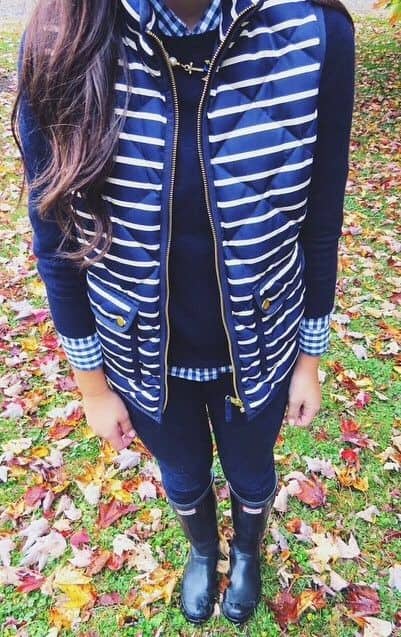 Striped quilted vest