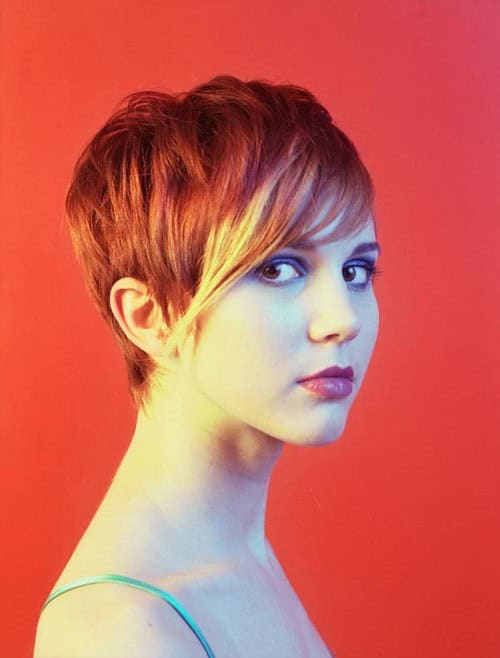 Short pixie cut with color and highlights