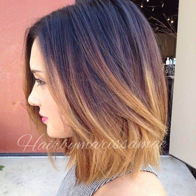 Ombre lob for straight and thick hair