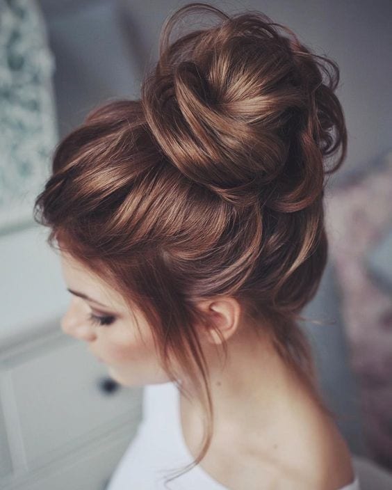 Twisted Copper Messy Bun