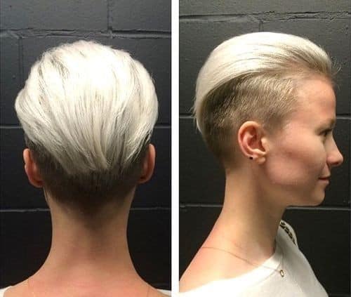 Silver Swept Back Short Hairstyle