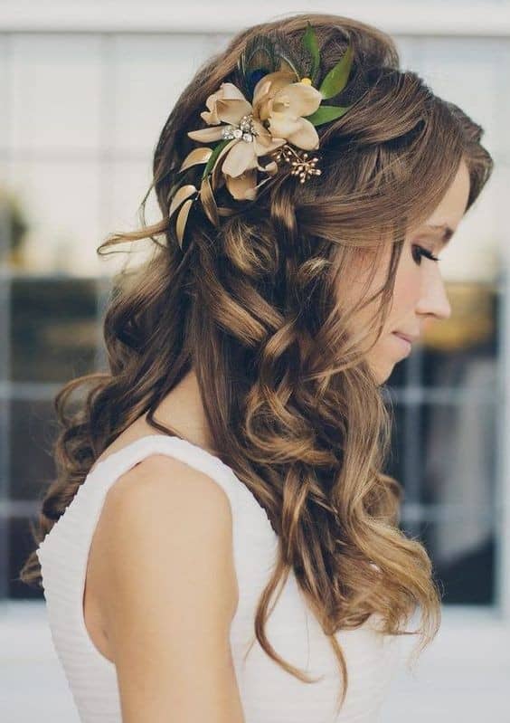 Trendy Wedding Hairstyle for Brown Hair