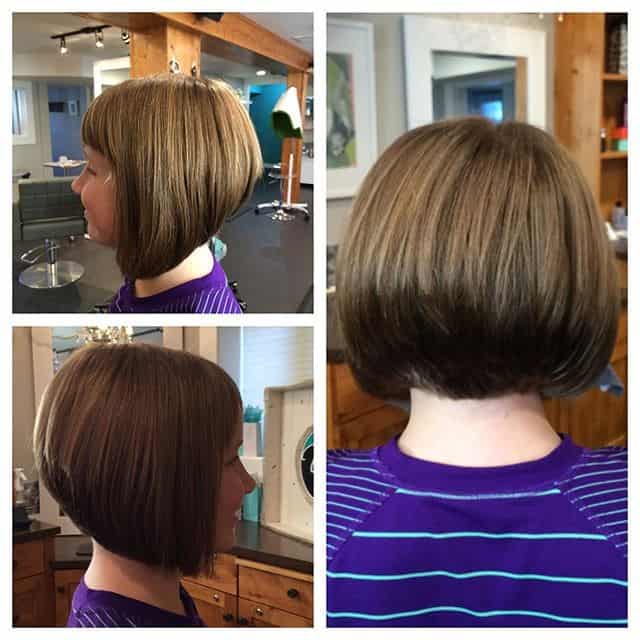 Stacked bob with short bangs