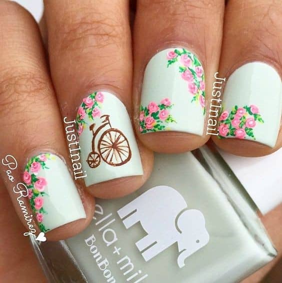 Beautiful Floral Nail Design