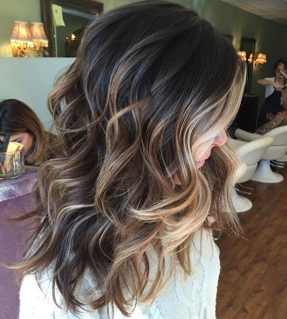 Big Barrel Curls with Brown to Blonde Blend for shoulder length hair