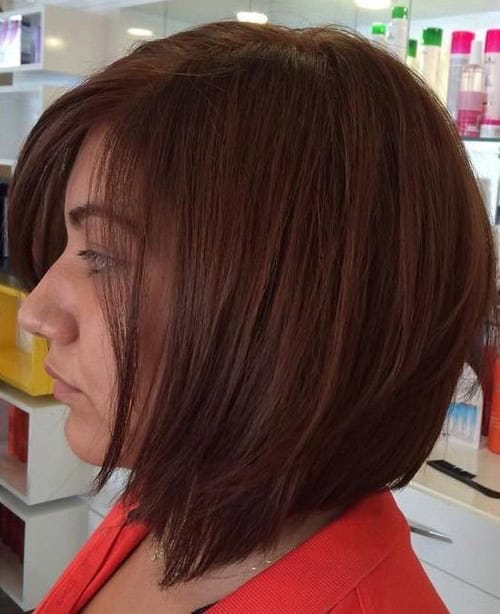 Red Sweeping Stacked Bob