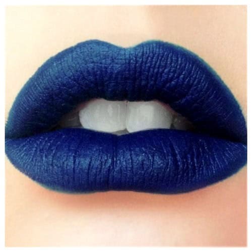 Dark blue lipstick