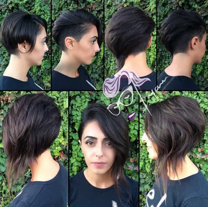 Longer pixie with long side-swept asymmetrical side