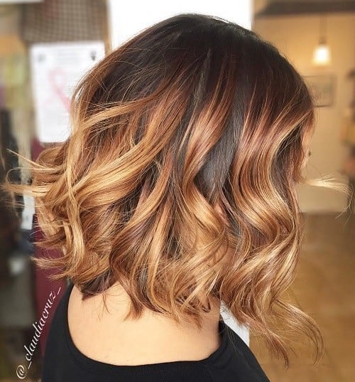 Caramel Ombre Bob with Ringlets