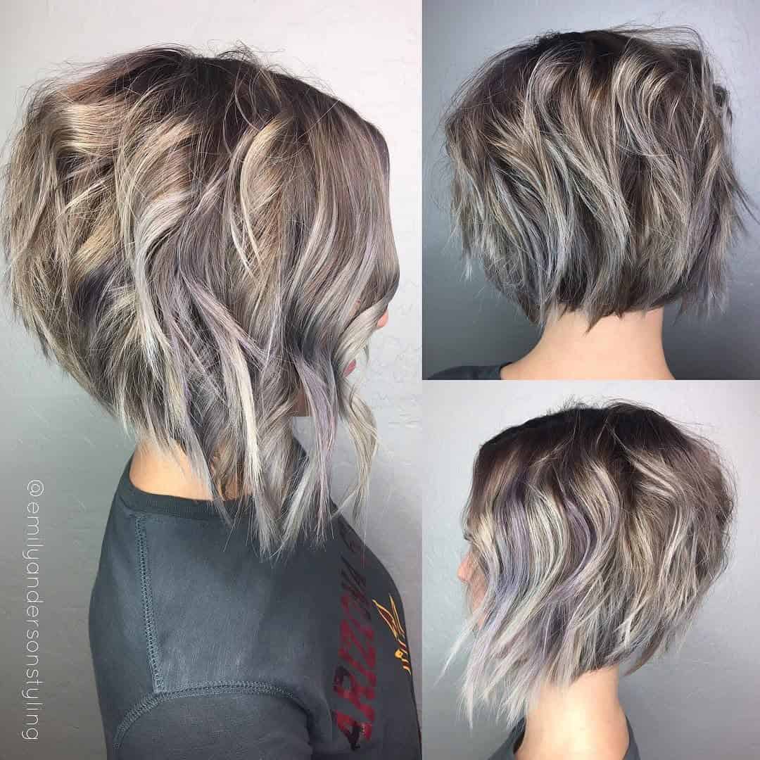 Ombre A-line short bob with longer front and side part