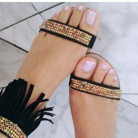 Beaded Tassel Sandals