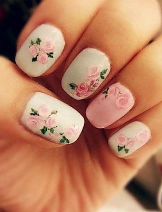 Retro Floral Nail Design