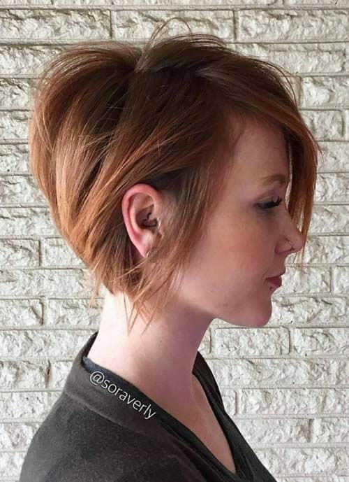 Copper Pixie Crop with Curved Silhouette