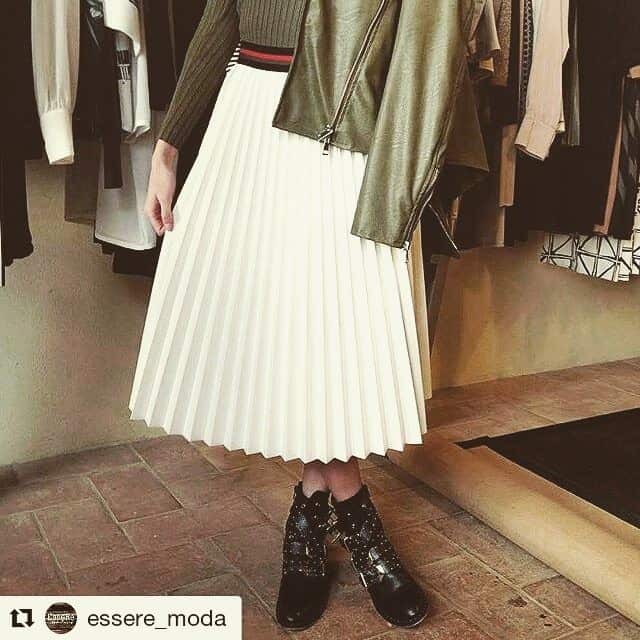 Pleated White Skirt