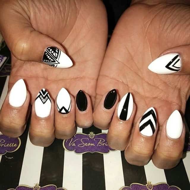 All black nail art design