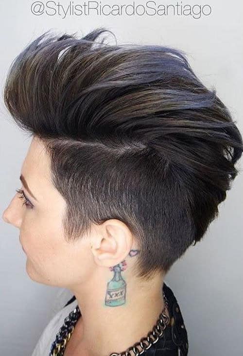 Black Faux Hawk with Blue Tips