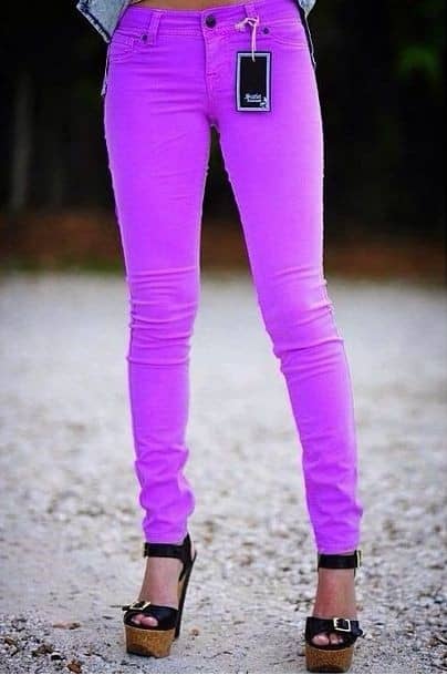 Neon skinny jeans