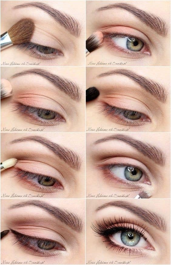 Spring Eye Makeup Idea – Peach Smokey Eye