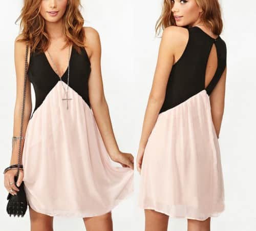 Two-tone sleeveless dress