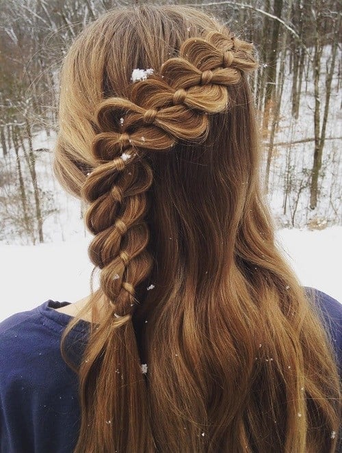 Beautiful Braided Hairstyle: Unique Pulled Side to Side Braid