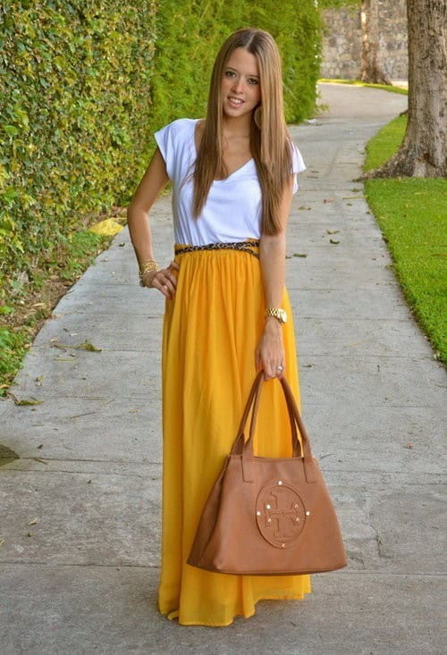 Mustard maxi skirt