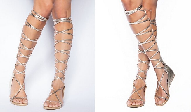 Metallic gladiator sandals