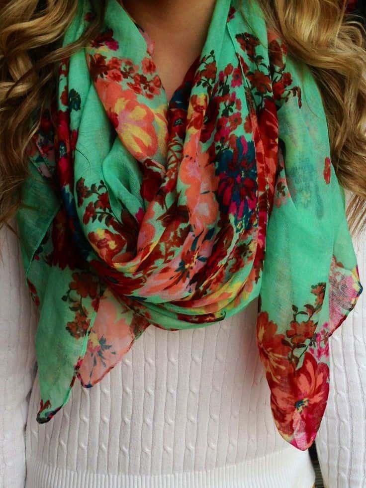 Floral print scarf