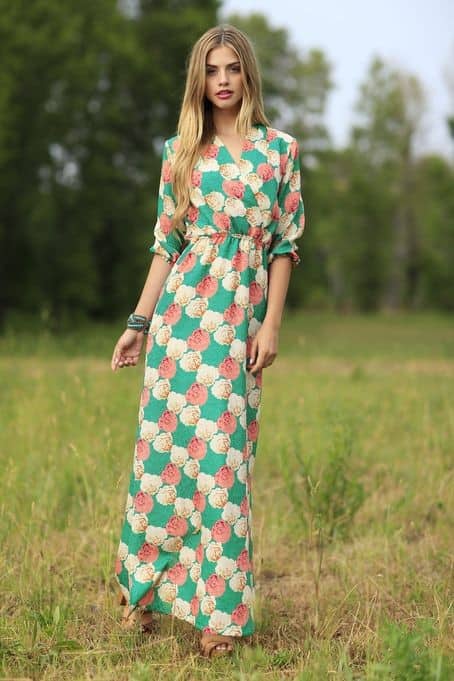 Floral Printed Maxi Dress Outfit