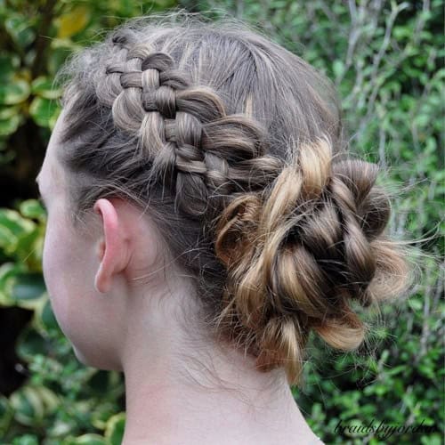 Complex Braided Up Do for Girls