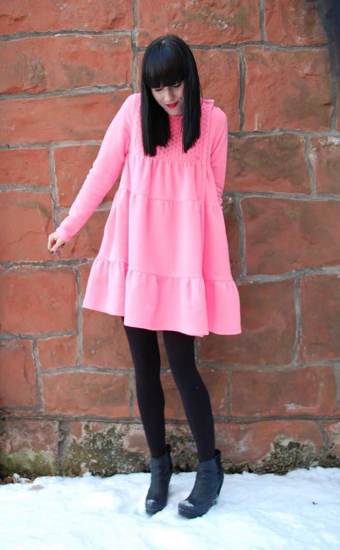 Bubblegum pink baby doll dress