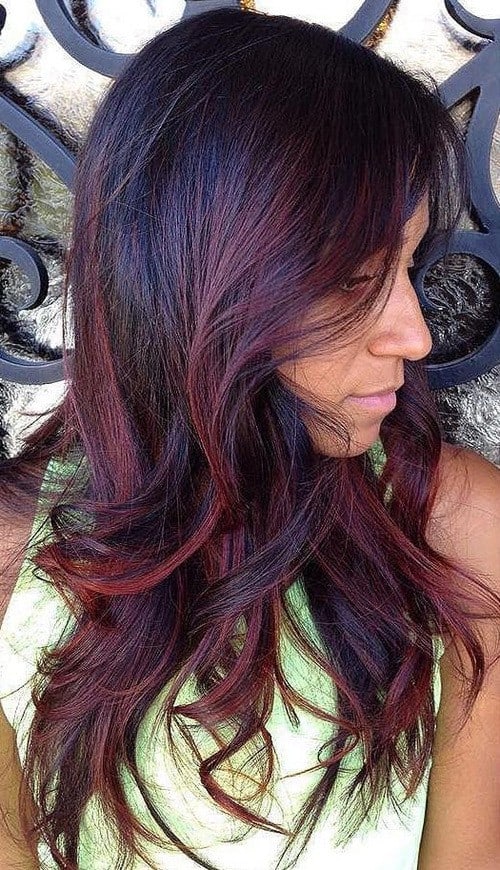 Black and Red Balayage Look