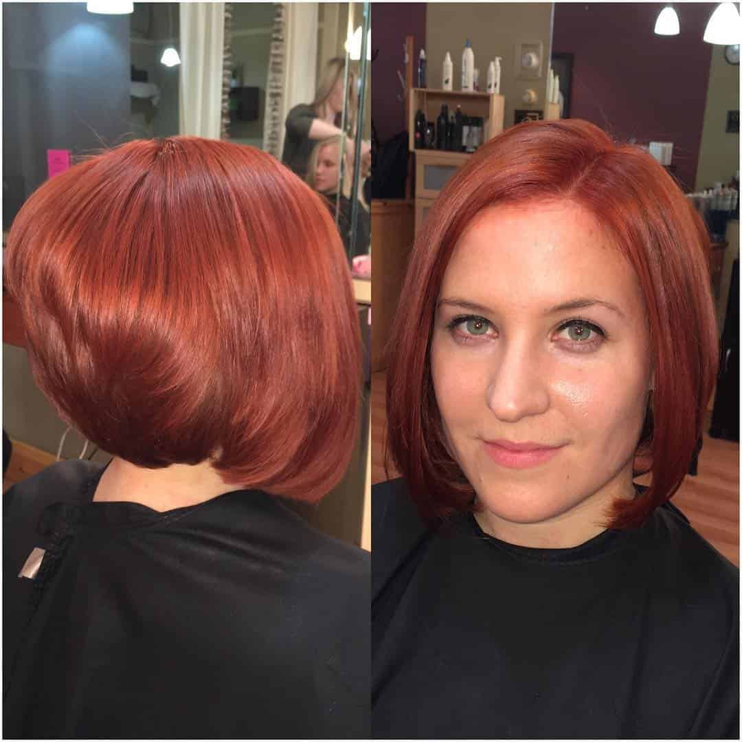 Ombre A-line short bob with longer front and side part