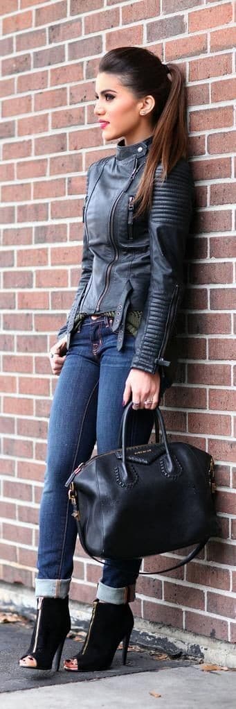 Black leather jacket