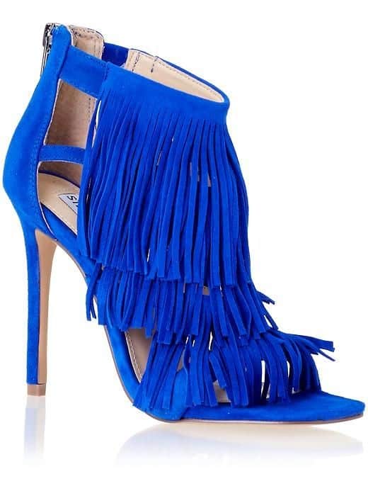 Suede fringe heels