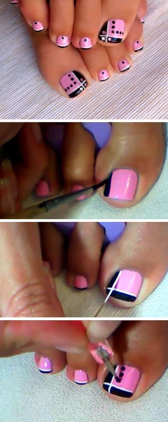 Pink and Purple Alternative French Manicure