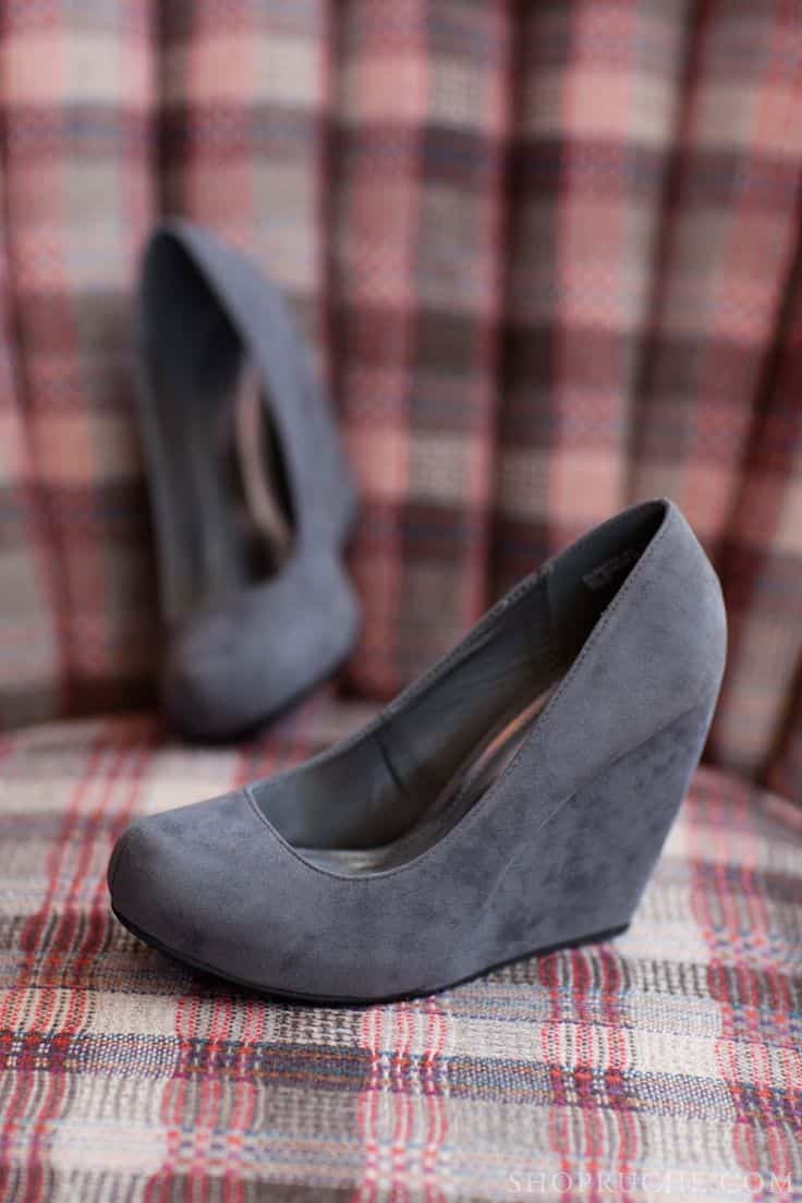 Suede wedge shoes