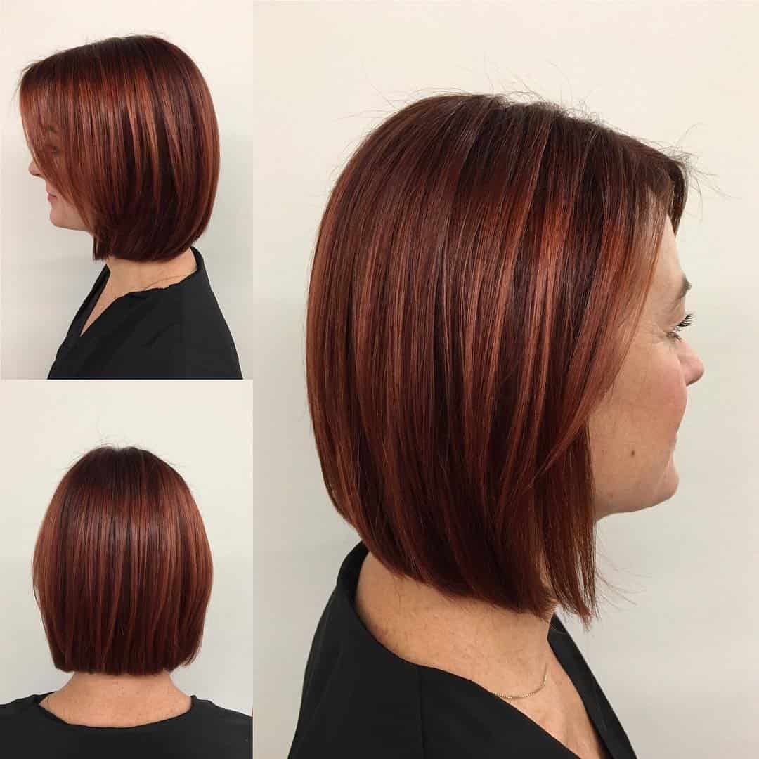 Loosely Curled Brown Bob with Highlights for Women with Thick Hair