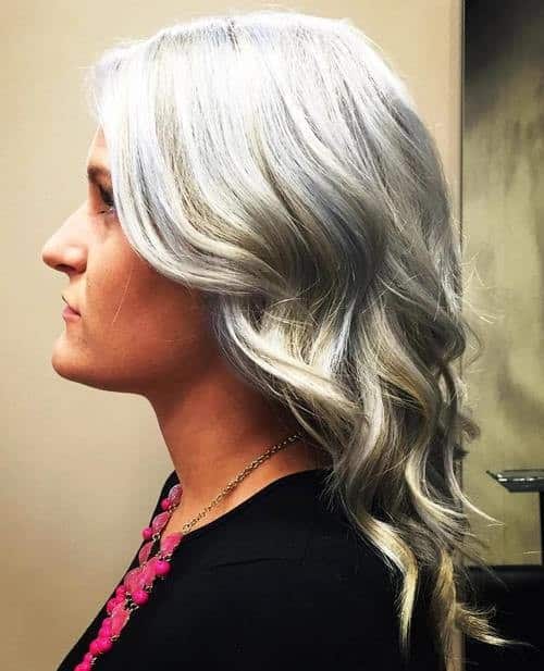 Silver and White Curly Hair