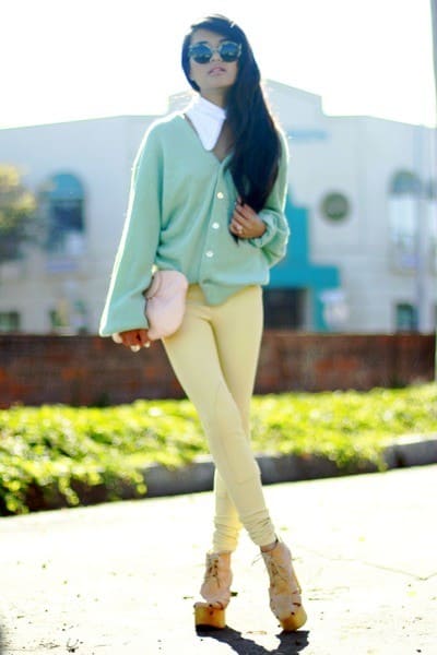 Mint green cardigan