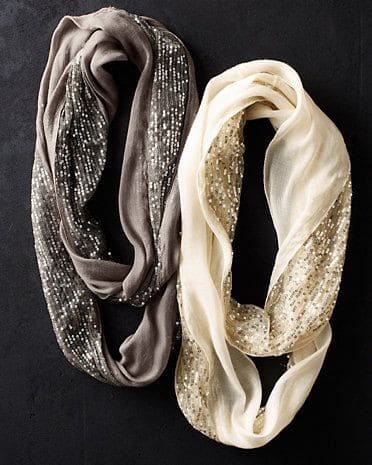 Glitter infinity scarves