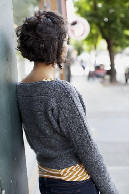 Curly layered inverted bob