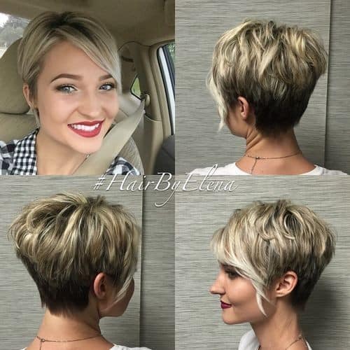 Stacked Wedge Bob with Blonde Highlights