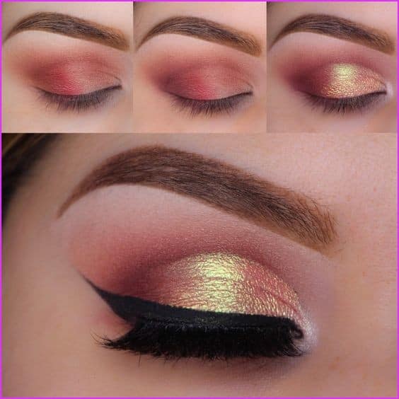 Glitter Cat-Eye Makeup Idea